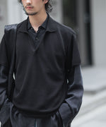 画像をギャラリービューアに読み込む, ssstein(シュタイン)のPE/RAMIE KNIT SS SKIPPER - BLACKの公式通販サイトsession福岡セレクトショップ
