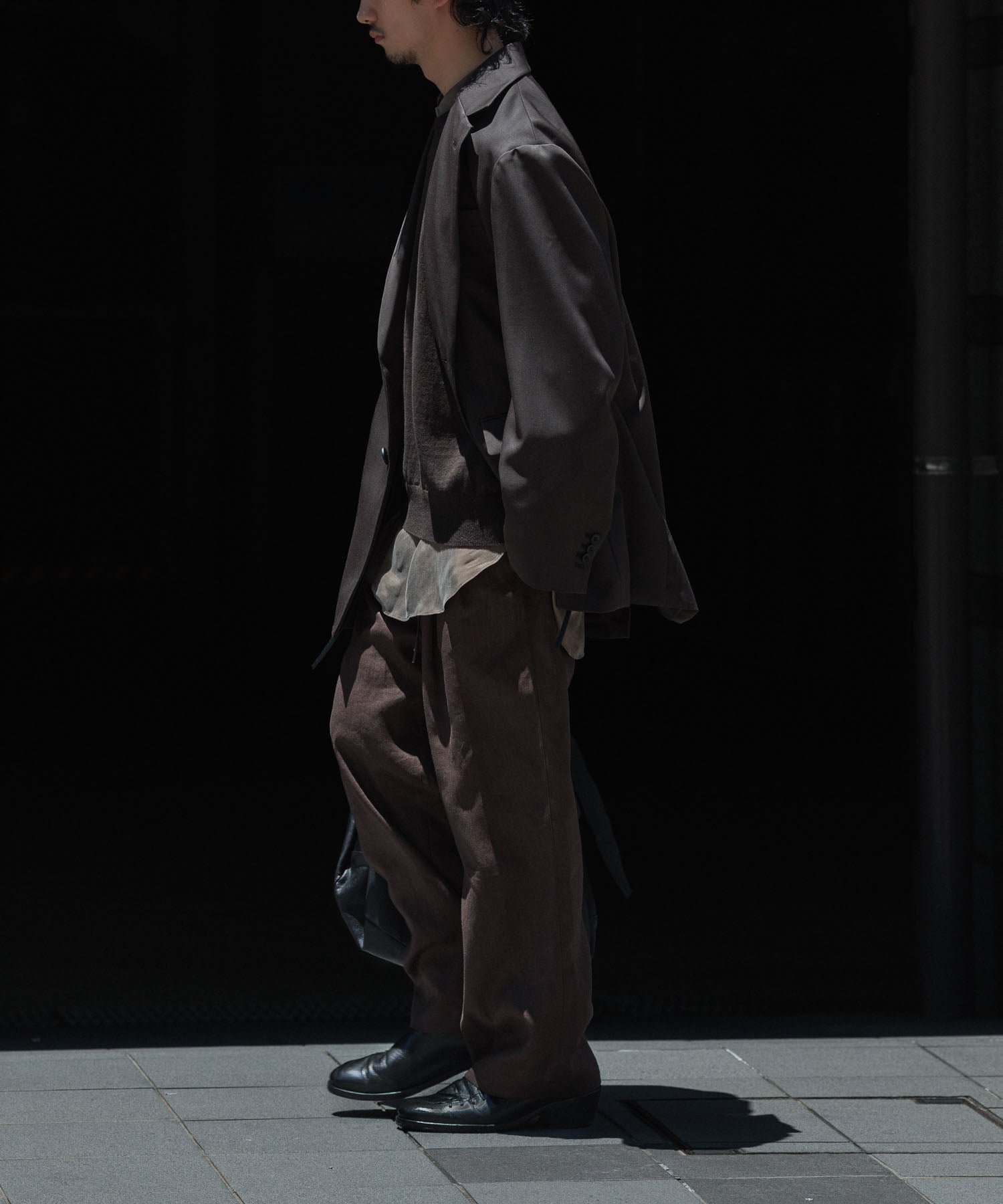 ssstein / シュタイン】LIGHT LINEN WIDE EASY TROUSERS - BROWN