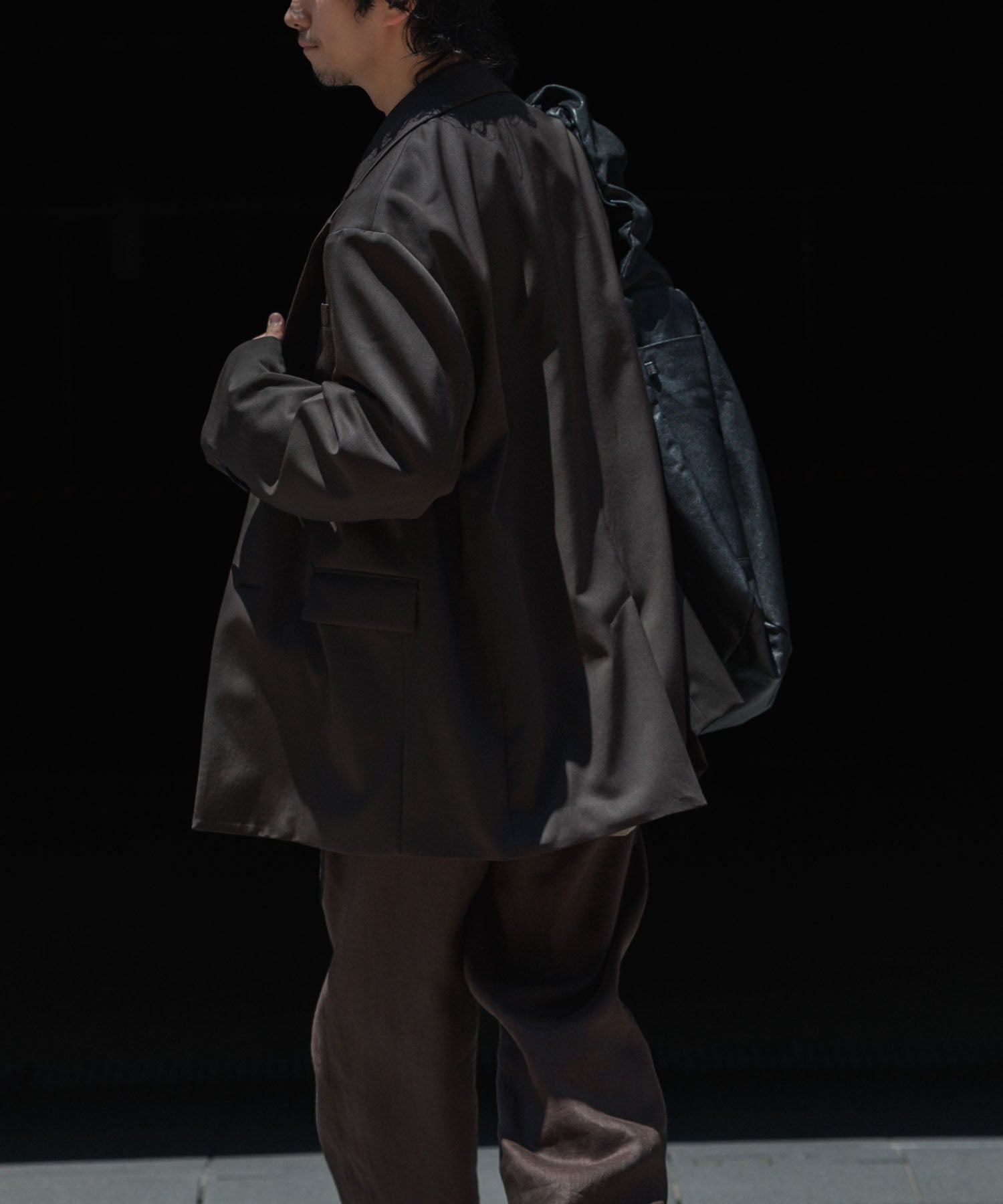 ssstein / シュタイン】OVERSIZED SINGLE BREASTED LONG JACKET - GREY