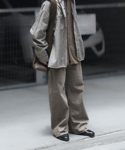 ssstein / シュタイン】DEFORMATION WIDE COLOR DENIM PANTS - KHAKI