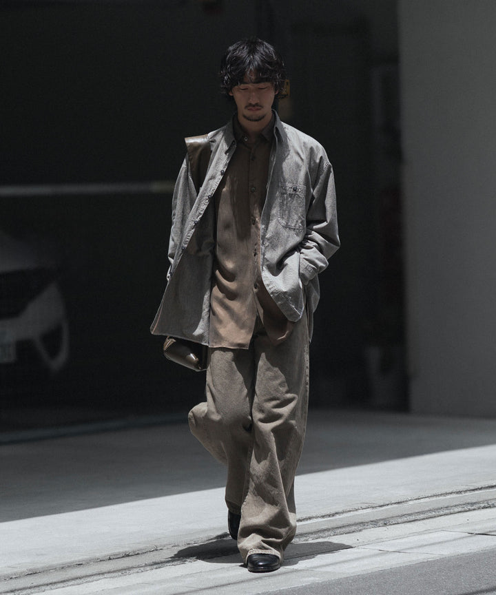 INTÉRIM - インテリムのMILK PAINT VINTAGE WASH BLACK SHUTTLE CHAMBRAY HYPER BIG US NAVY WORK SHIRT TYPE2のGRAY公式通販サイトsession福岡セレクトショップ