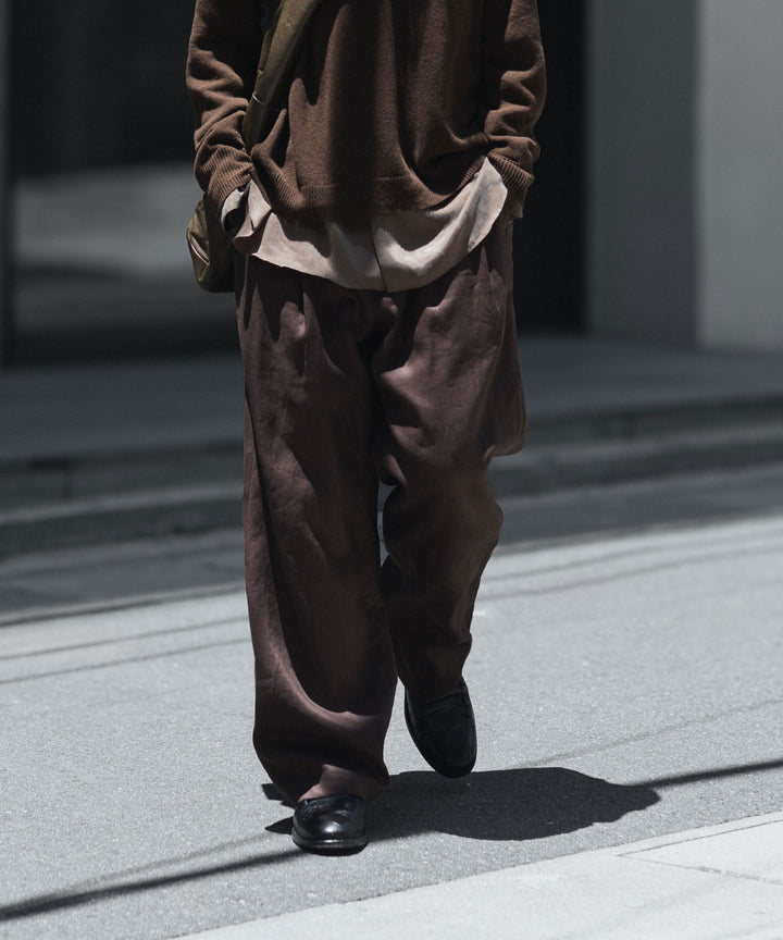 ssstein(シュタイン)のLIGHT LINEN WIDE EASY TROUSERS - BROWNの公式通販サイトsession福岡セレクトショップ