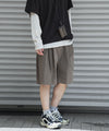 【ssstein】WINDPROOF NYLON WIDE EASY SHORT TROUSERS - TAUPE