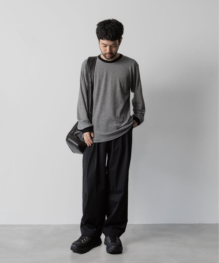 ssstein(シュタイン)の24AWコレクション STRIPED WOOL OVERSIZED LONG SLEEVE TEE - BLACK 公式通販サイトsession福岡セレクトショップ