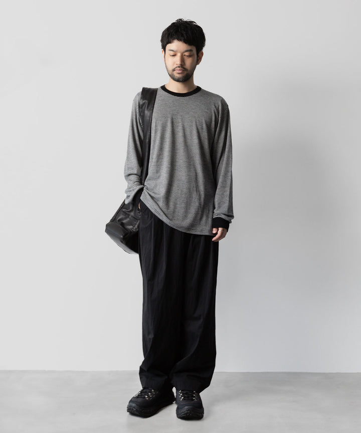 ssstein(シュタイン)の24AWコレクション STRIPED WOOL OVERSIZED LONG SLEEVE TEE - BLACK 公式通販サイトsession福岡セレクトショップ