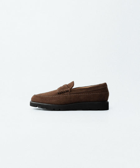 【 Marbot 】SIDE STITCHING LOAFER - BROWN SUEDE