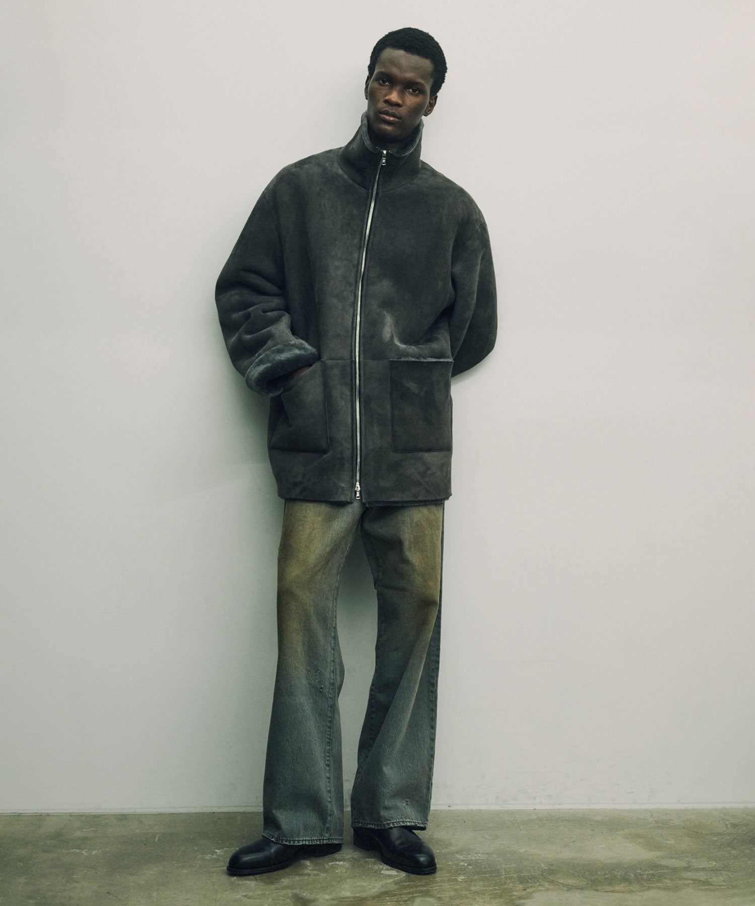 ssstein(シュタイン)のCUT-OFF MOUTON JACKET - GREY KHAKIの公式通販サイトsession福岡セレクトショップ