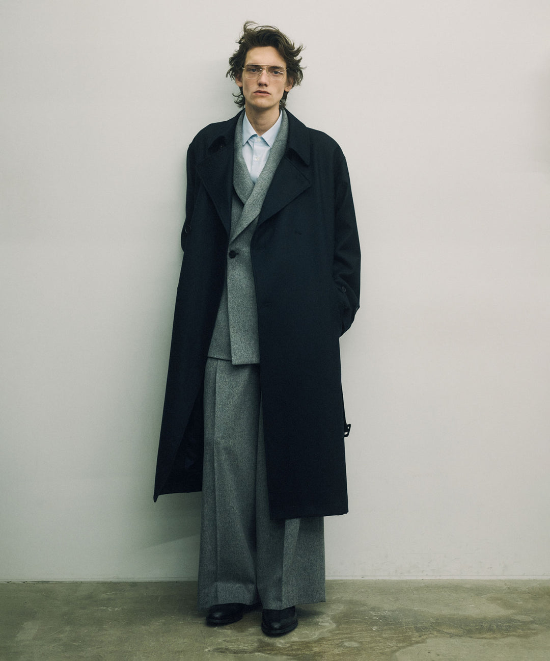 ssstein(シュタイン)のSUVIN COTTON OVERSIZED REGULAR COLLAR SHIRT - OFF BLUEの公式通販サイトsession福岡セレクトショップ
