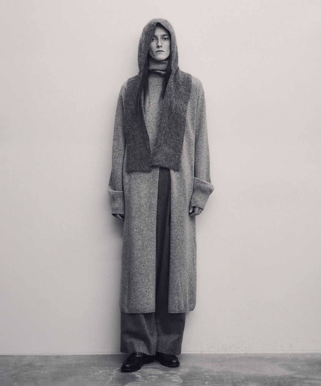 【ssstein】WOOL/ALPACA MILLED KNIT BALACLAVA - GREY