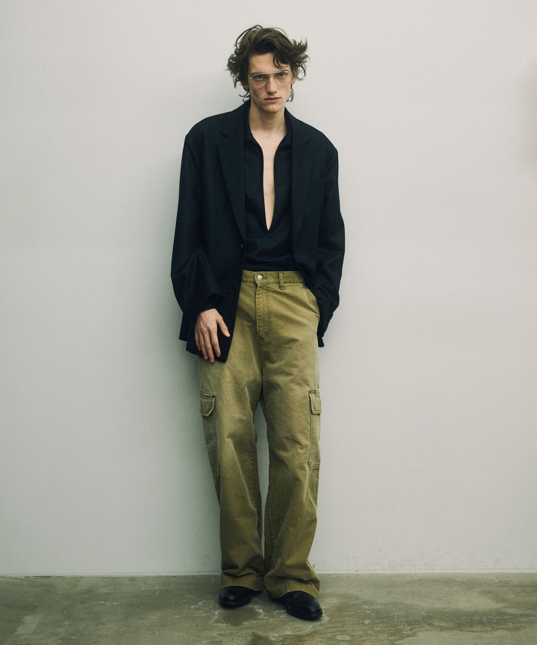 ssstein(シュタイン)のWOOL FLANNEL OVERSIZED SKIPPER SHIRT - BLACKの公式通販サイトsession福岡セレクトショップ