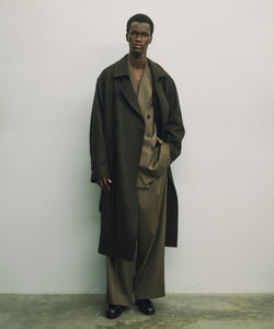 ssstein / シュタイン】OVERSIZED DOUBLE BREASTED COAT - GREY BROWN