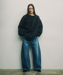 ssstein / シュタイン】EXTRA FINE WOOL KNIT DEFORMED LS - BLACK