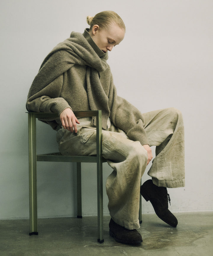 ssstein(シュタイン)のHEAVY LINEN HERRINGBONE WIDE EASY TROUSERS - NATURALの公式通販サイトsession福岡セレクトショップ