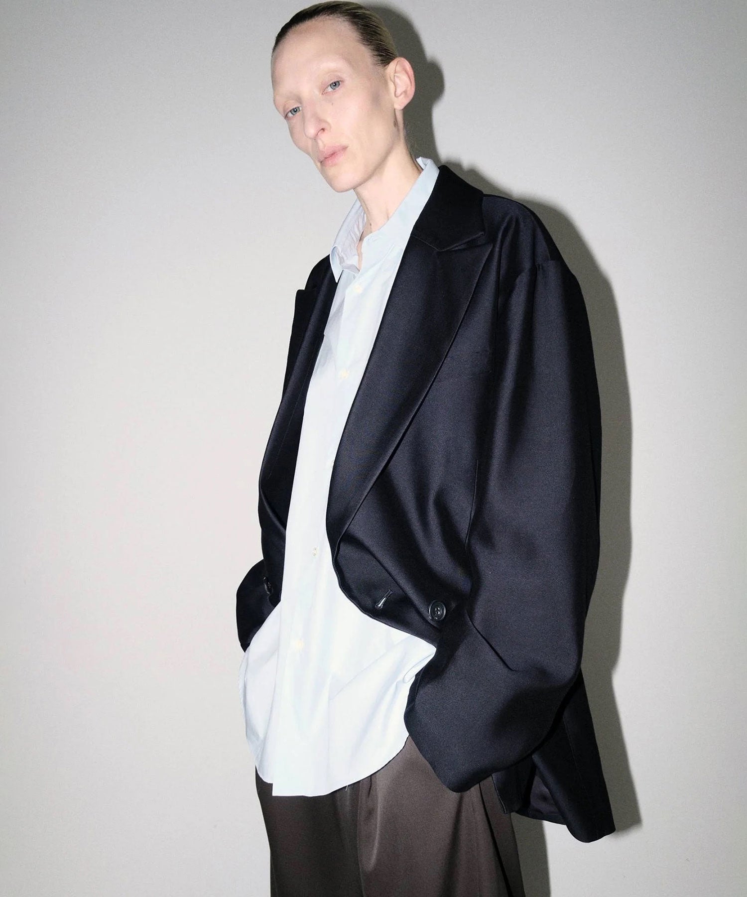 ssstein(シュタイン)のOVERSIZED REGULAR COLLAR SHIRT - OFF BLUEの公式通販サイトsession福岡セレクトショップ