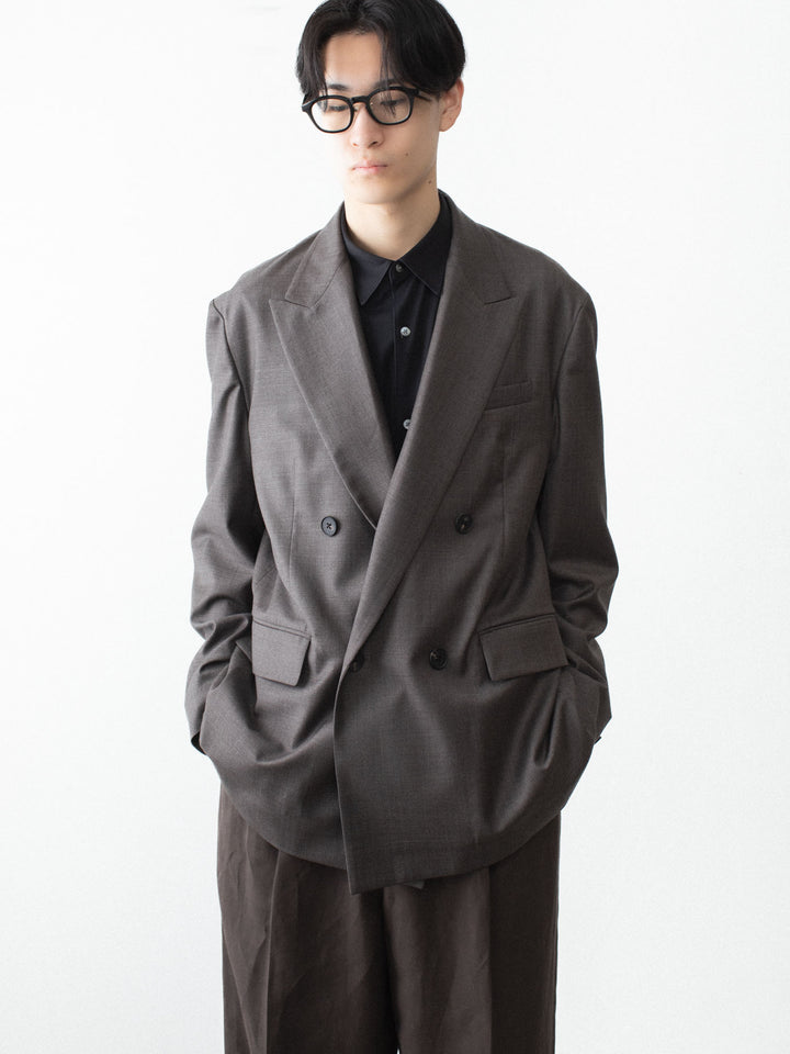 ssstein(シュタイン)のEXTRA FINE WOOL DOUBLE BREASTED BLAZER - BROWN GREYの公式通販サイトsession福岡セレクトショップ