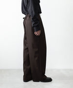 画像をギャラリービューアに読み込む, ssstein(シュタイン)のEASY LONG WIDE TROUSERS (2/90 WOOL GABARDINE) - DARK BROWNの公式通販サイトsession福岡セレクトショップ
