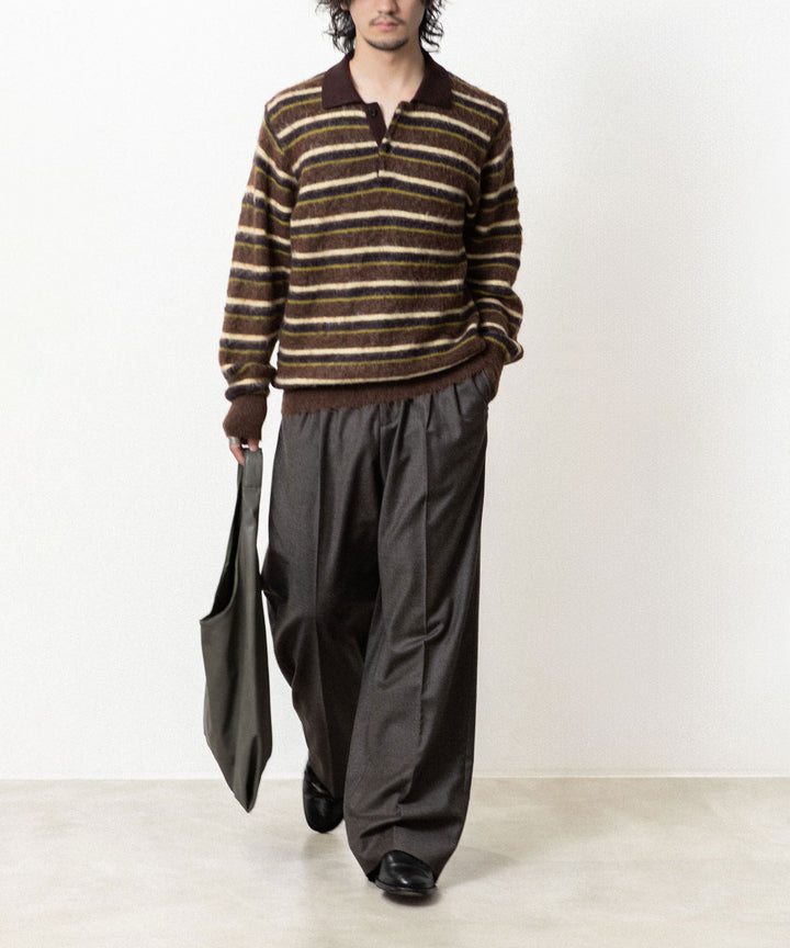ssstein(シュタイン)の KID MOHAIR RIBBED KNIT POLO LS -  BROWN MULTIの公式通販サイトsession福岡セレクトショップ