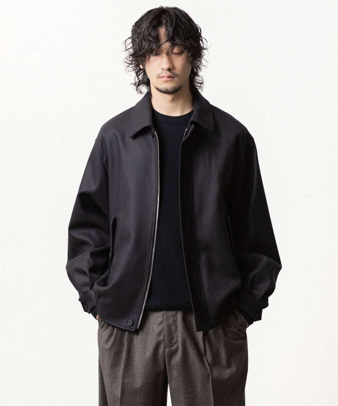 ssstein(シュタイン)のWOOL MELTON HARRINGTON JACKET - DARK CHARCOALの公式通販サイトsession福岡セレクトショップ
