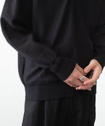 画像をギャラリービューアに読み込む, ssstein(シュタイン)のSLUB COTTON KNIT SKIPPER LS - BLACKの公式通販サイトsession福岡セレクトショップ
