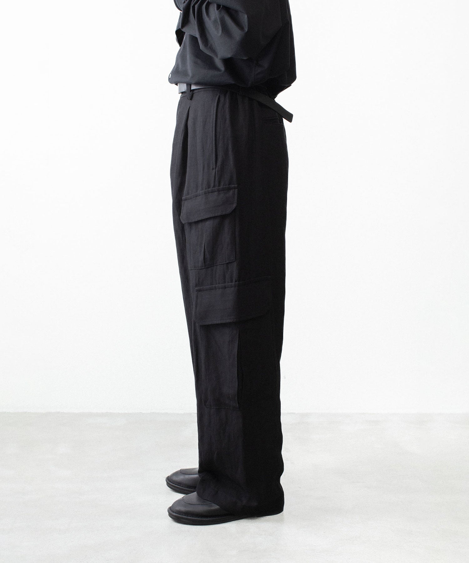ssstein / シュタイン】VIS/LI/RA TWILL CARGO TROUSERS - BLACK