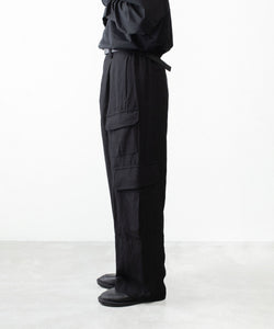ssstein / シュタイン】VIS/LI/RA TWILL CARGO TROUSERS - BLACK