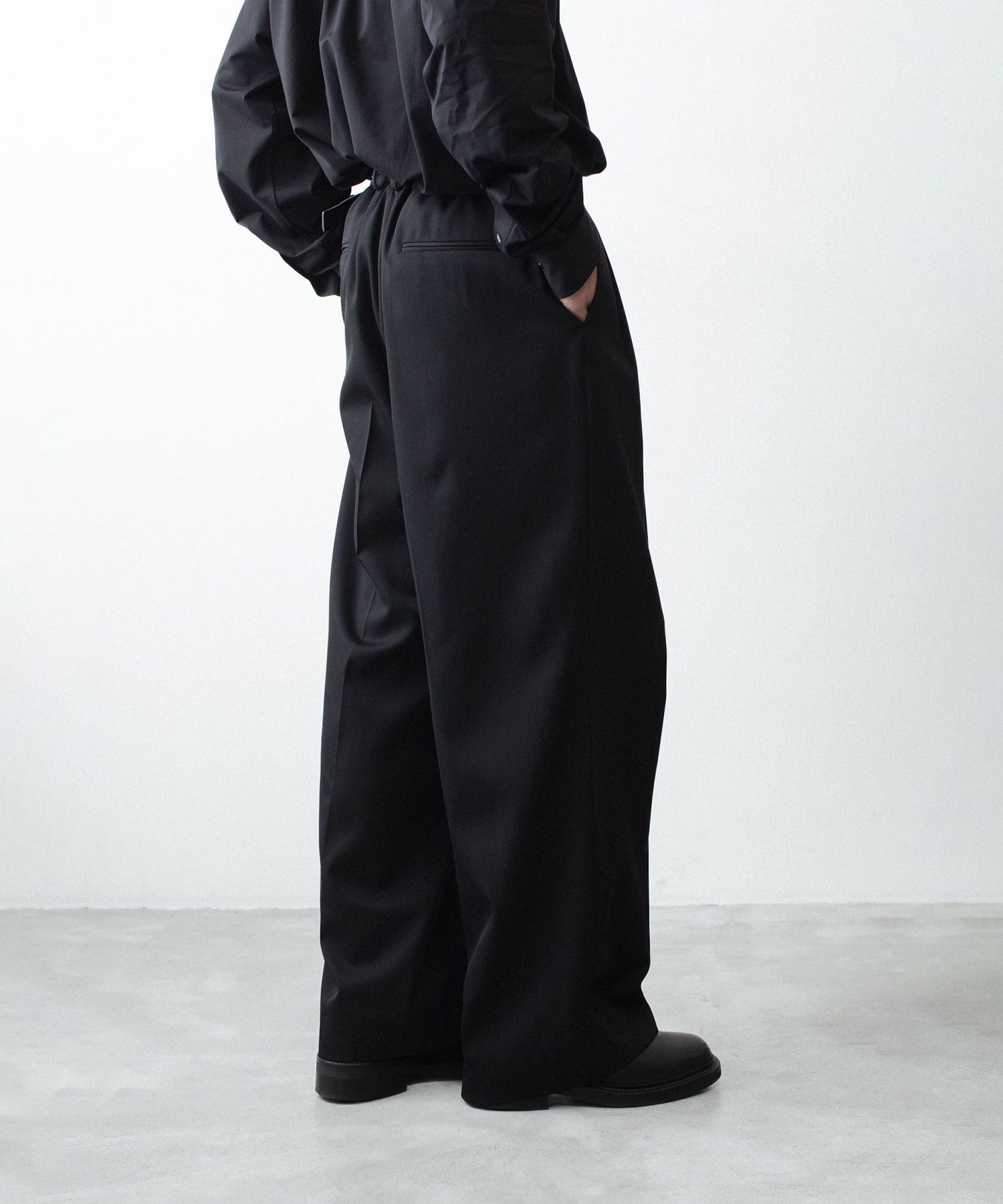 ssstein / シュタイン】EASY LONG WIDE TROUSERS (2/90 WOOL GABARDINE