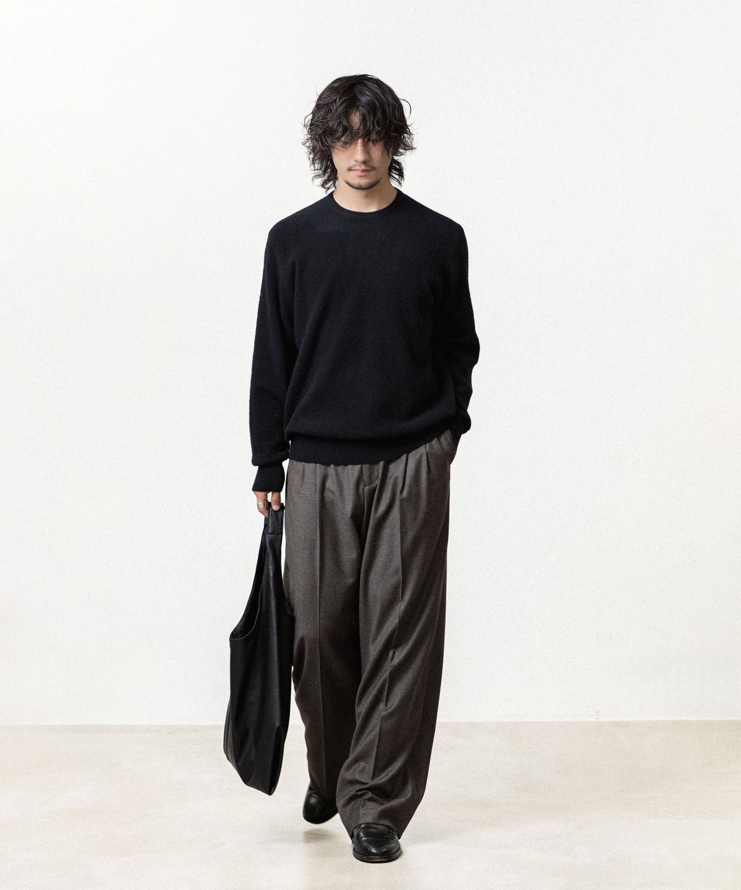 ssstein(シュタイン)のSUPER FINE WOOL MILLED KNIT CREW NECK LS - BLACKの公式通販サイトsession福岡セレクトショップ