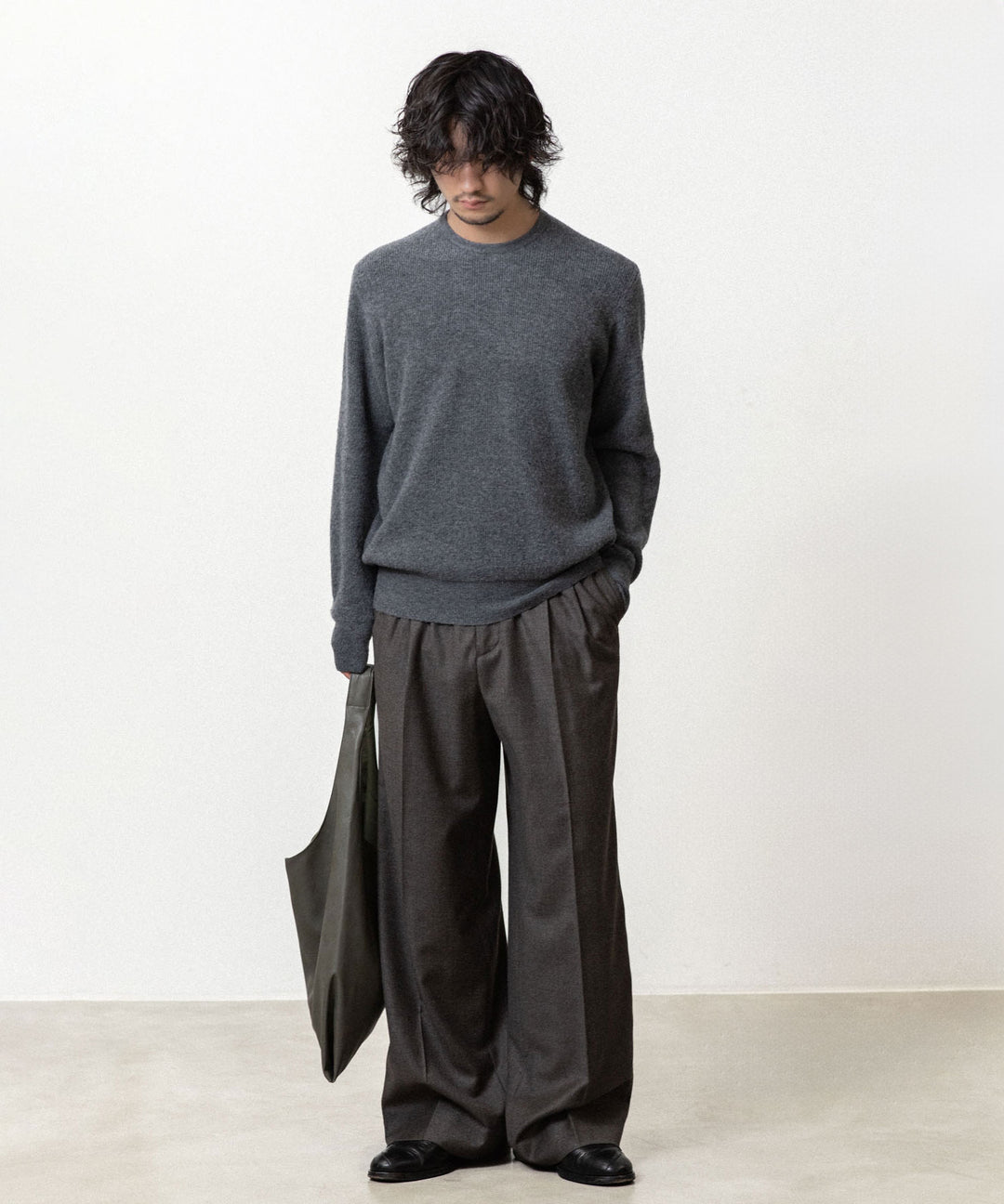 ssstein(シュタイン)のSUPER FINE WOOL MILLED KNIT CREW NECK LS - GREYの公式通販サイトsession福岡セレクトショップ