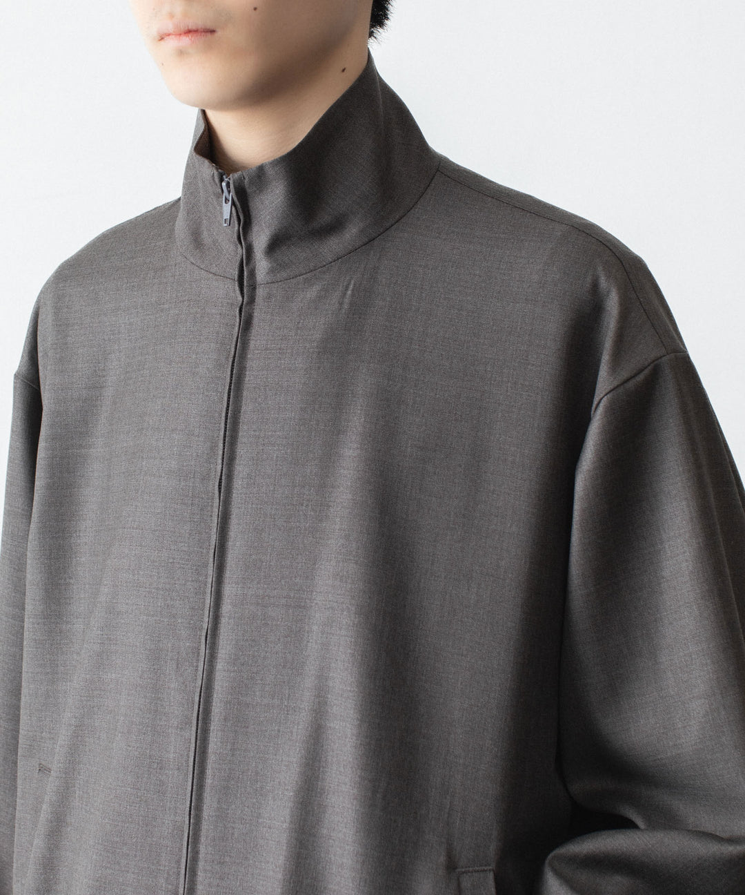 ssstein(シュタイン)のEXTRA FINE WOOL SHIRRED LIGHT ZIP JACKET - BROWN GREYの公式通販サイトsession福岡セレクトショップ