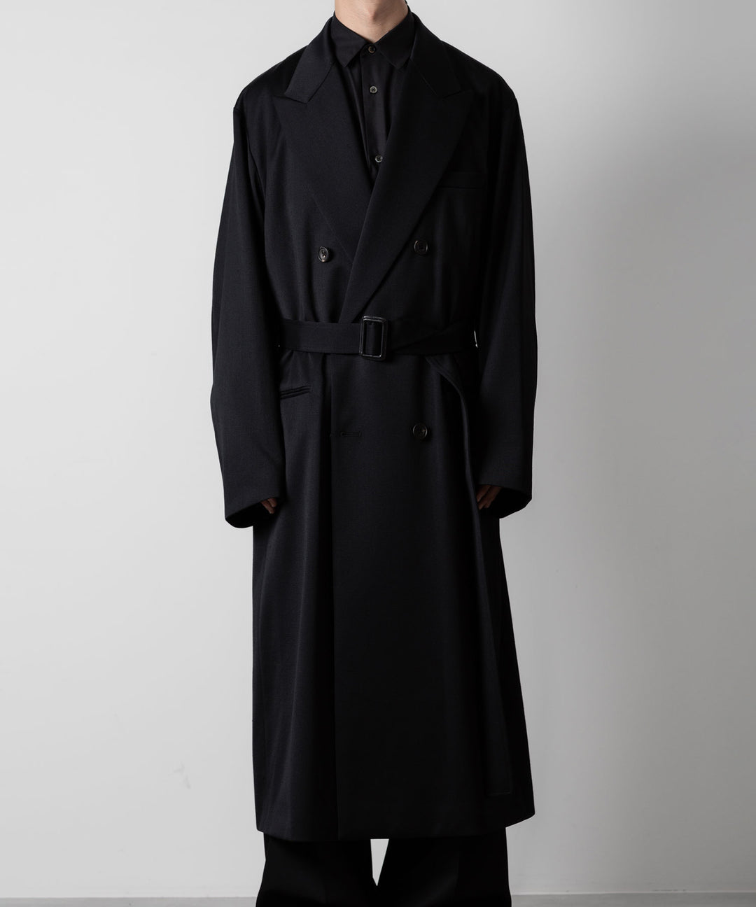 ssstein(シュタイン)のW/SI SATIN PEAK LAPEL LONG COAT - BLACKの公式通販サイトsession福岡セレクトショップ