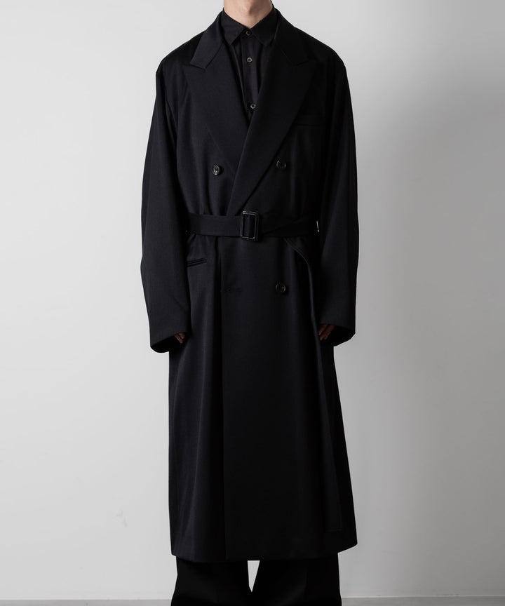 ssstein(シュタイン)のW/SI SATIN PEAK LAPEL LONG COAT - BLACKの公式通販サイトsession福岡セレクトショップ