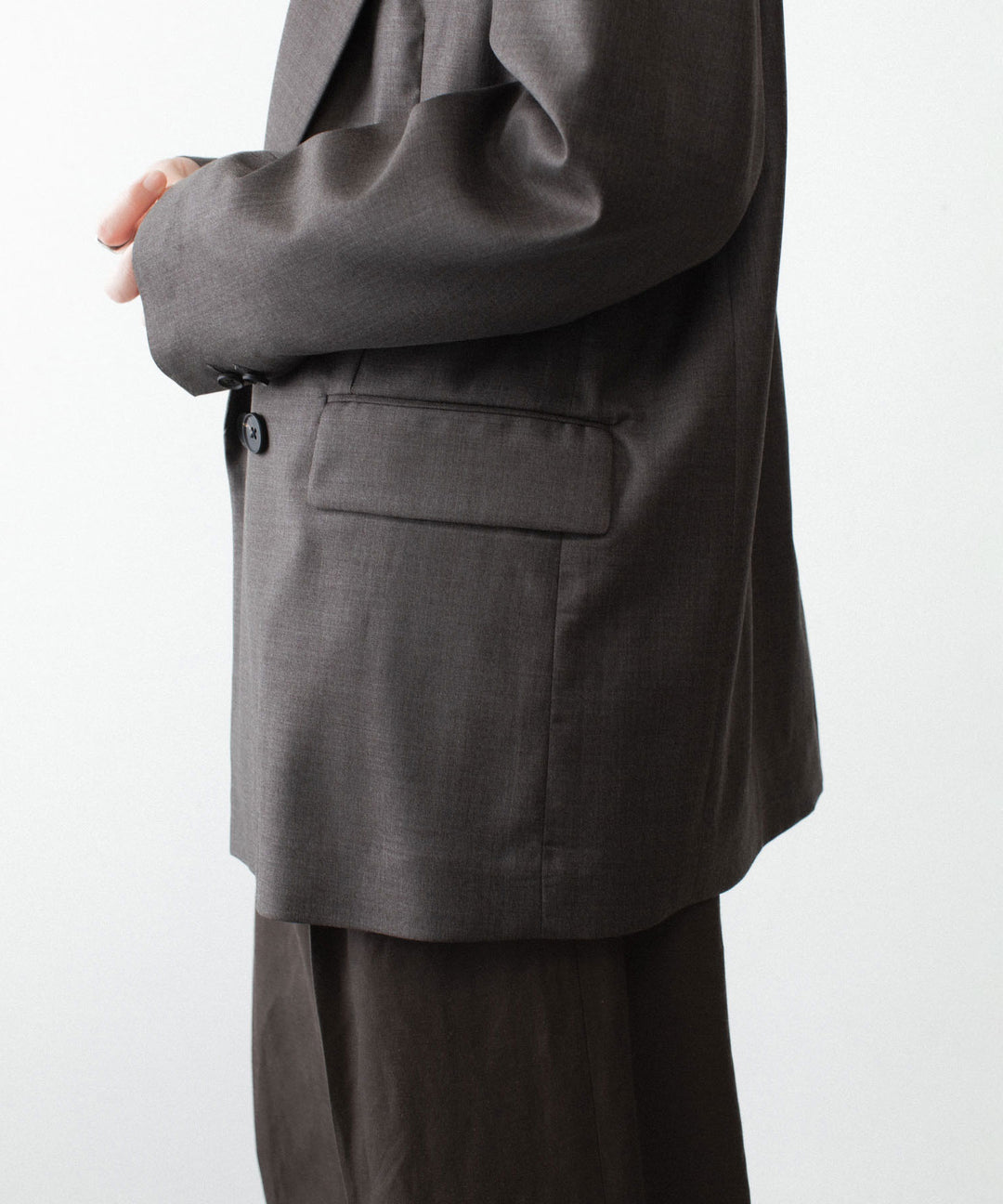 ssstein(シュタイン)のEXTRA FINE WOOL DOUBLE BREASTED BLAZER - BROWN GREYの公式通販サイトsession福岡セレクトショップ