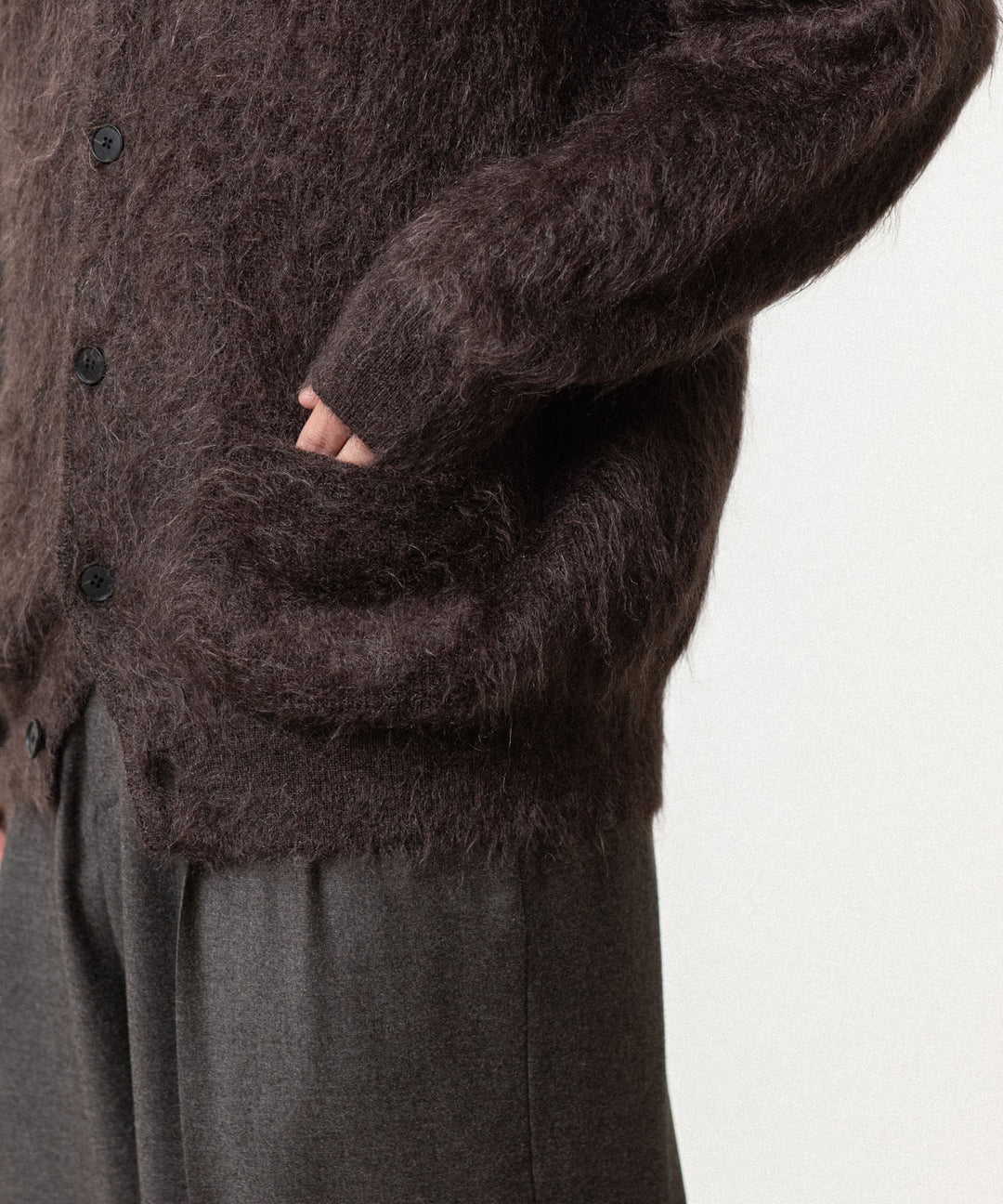 ssstein(シュタイン)の KID MOHAIR KNIT V NECK CARDIGAN - DARK BROWNの公式通販サイトsession福岡セレクトショップ