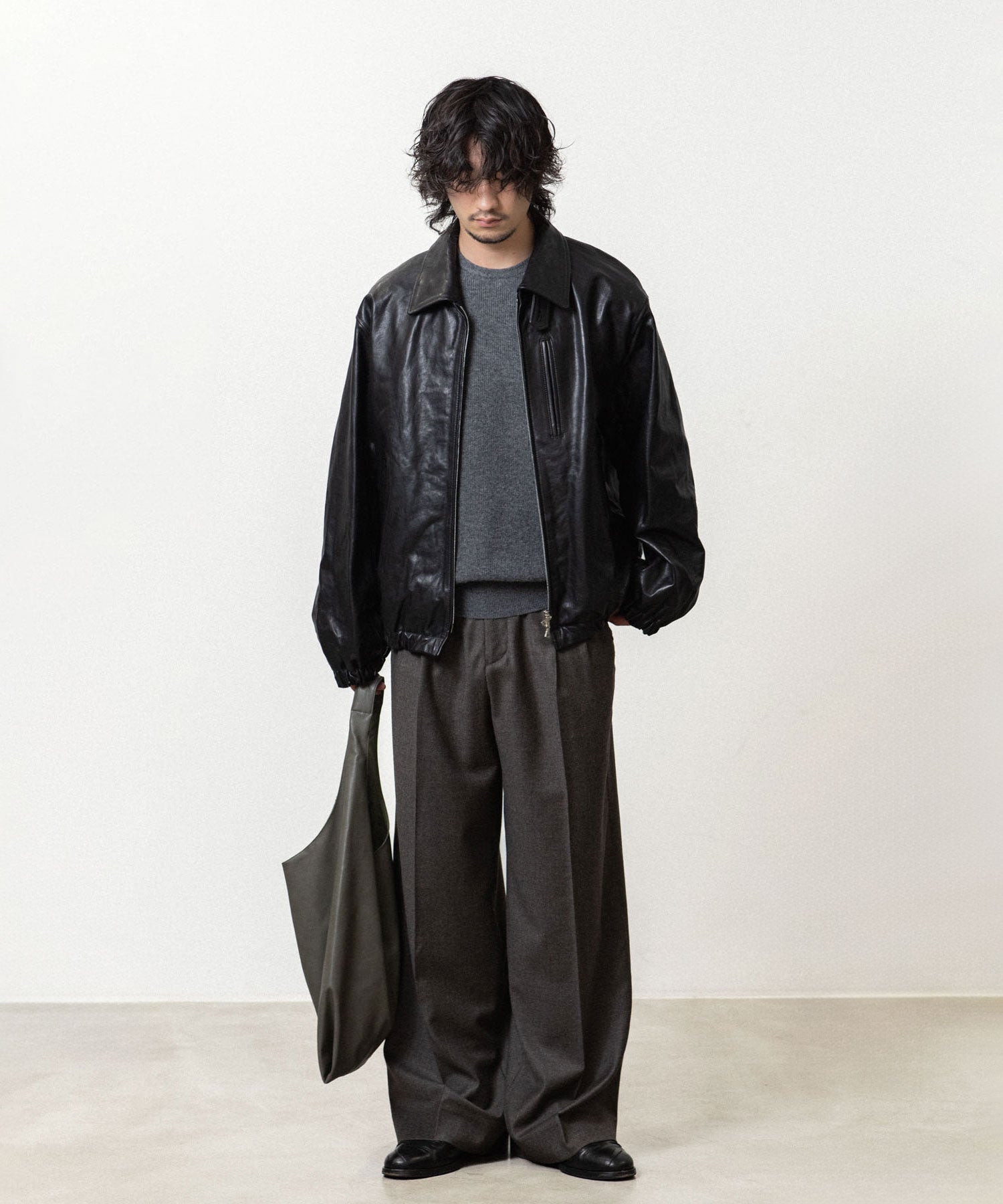 ssstein / シュタイン】SUPER FINE WOOL MILLED KNIT CREW NECK LS