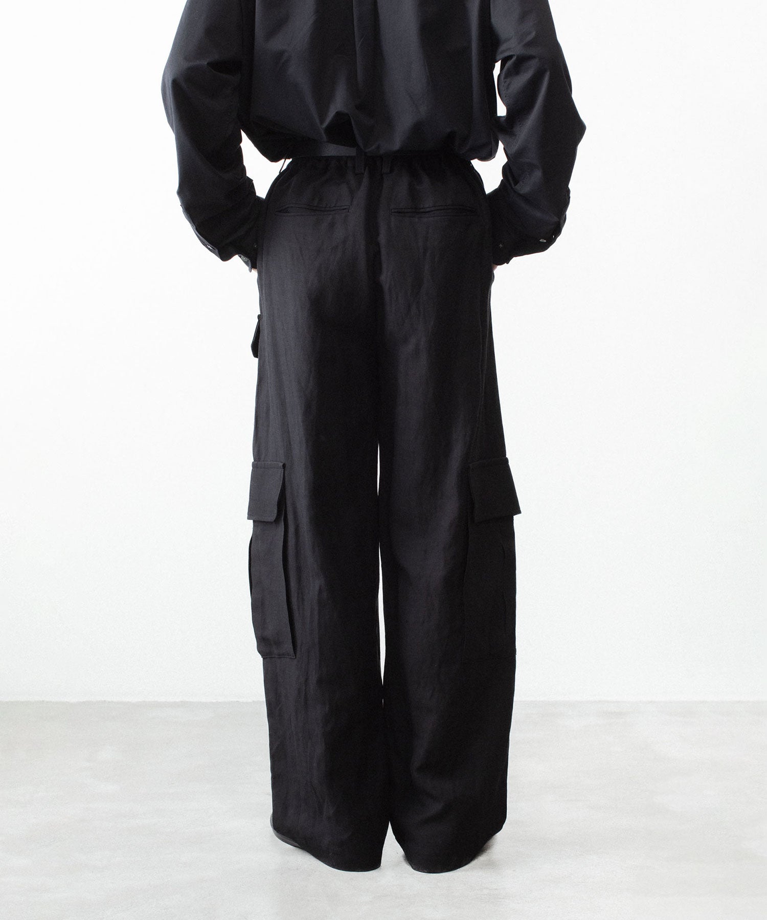 ssstein VIS/LI/RA TWILL カーゴトラウザーズ M ブラック ssstein / シュタイン】VIS/LI/RA TWILL CARGO TROUSERS - BLACK