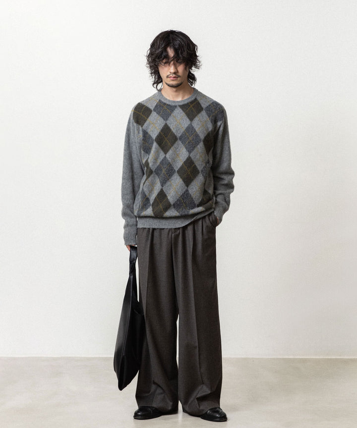 ssstein(シュタイン)のFINE WOOL ARGYLE KNIT CREW NECK LS - LIGHT GREY MULTIの公式通販サイトsession福岡セレクトショップ