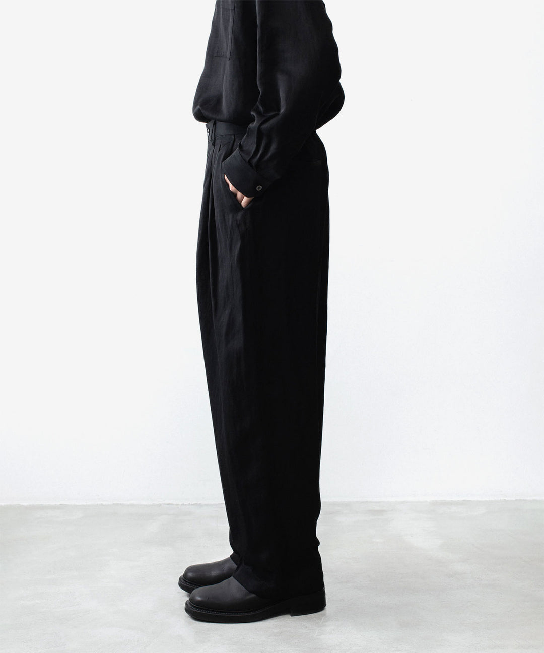 ssstein(シュタイン)のVIS/LI BRIGHT TWILL WIDE EASY TROUSERS - BLACKの公式通販サイトsession福岡セレクトショップ