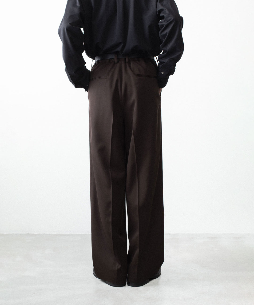 ssstein(シュタイン)のEASY LONG WIDE TROUSERS (2/90 WOOL GABARDINE) - DARK BROWNの公式通販サイトsession福岡セレクトショップ