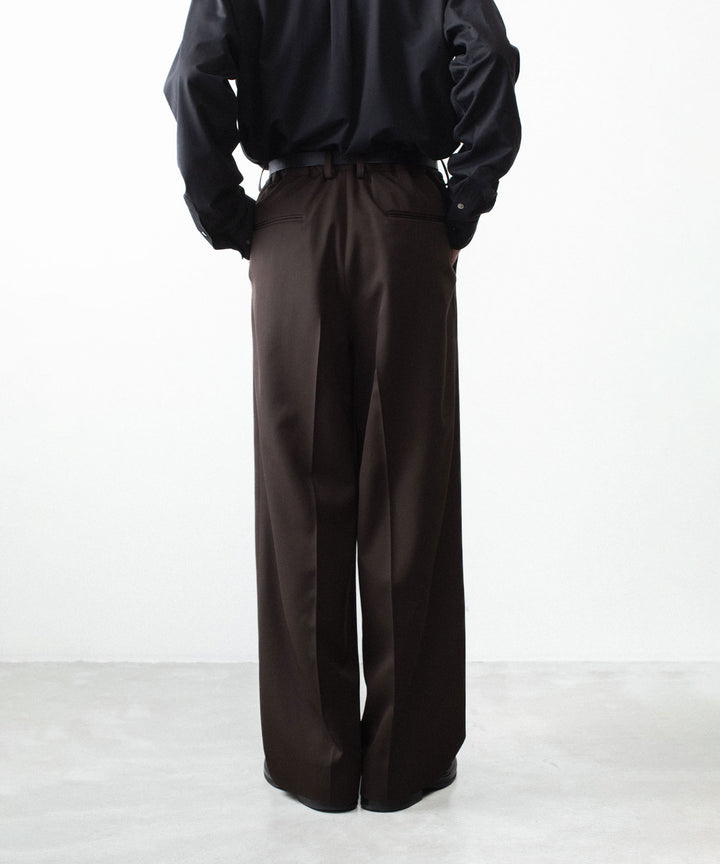 ssstein(シュタイン)のEASY LONG WIDE TROUSERS (2/90 WOOL GABARDINE) - DARK BROWNの公式通販サイトsession福岡セレクトショップ