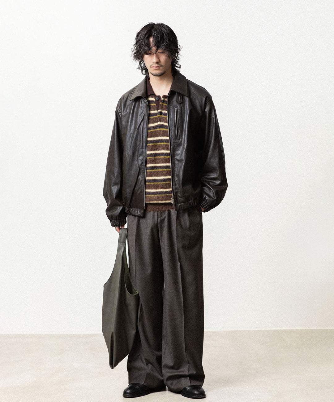 ssstein(シュタイン)の KID MOHAIR RIBBED KNIT POLO LS -  BROWN MULTIの公式通販サイトsession福岡セレクトショップ