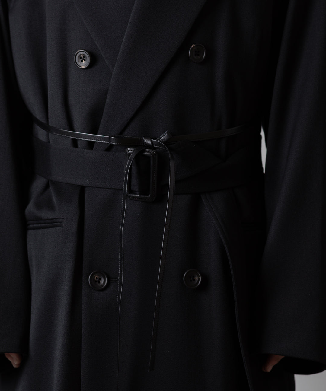 ssstein(シュタイン)のW/SI SATIN PEAK LAPEL LONG COAT - BLACKの公式通販サイトsession福岡セレクトショップ