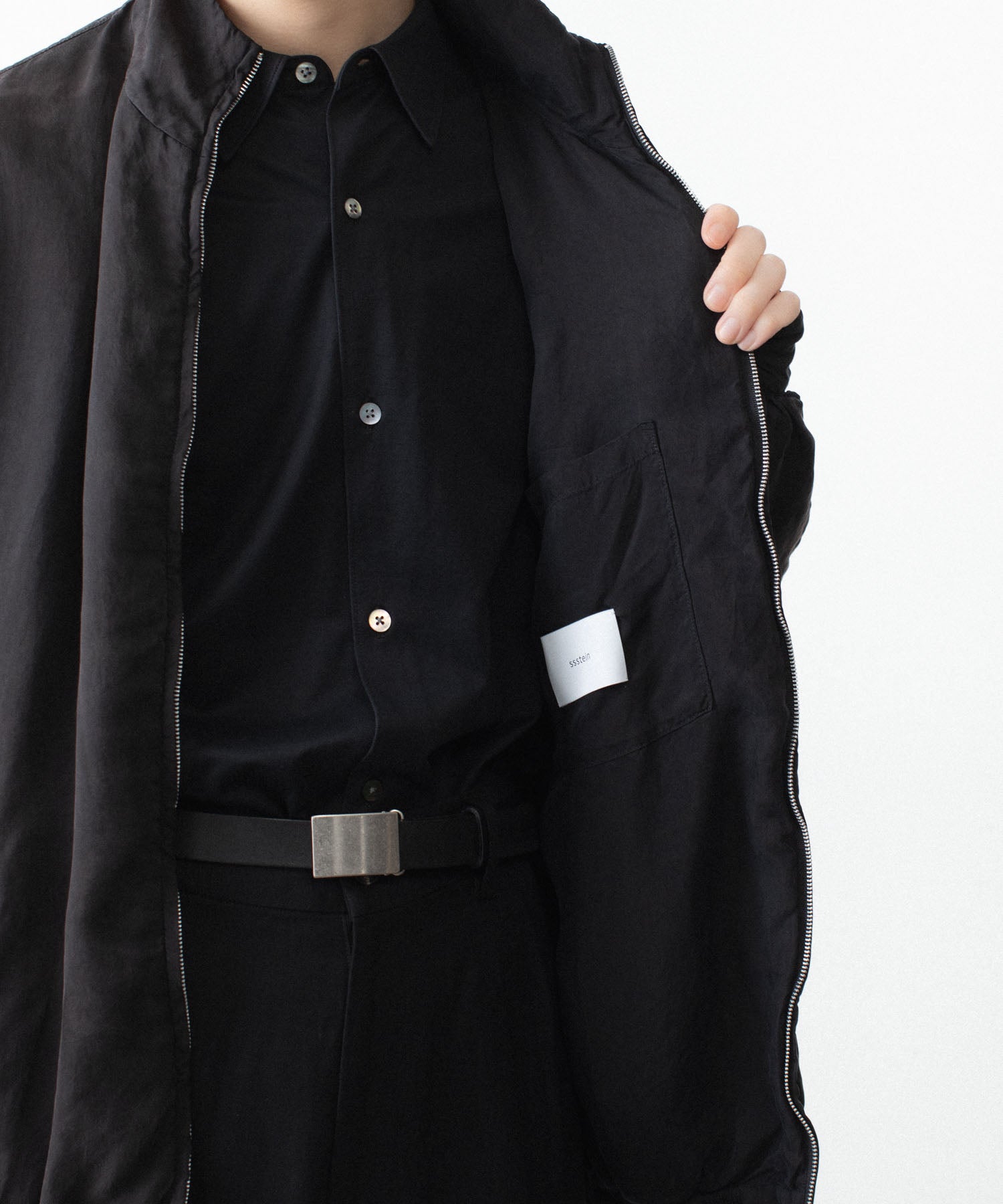 ssstein / シュタイン】CUPRO FIBRIL VINTAGE ZIP JACKET - BLACK