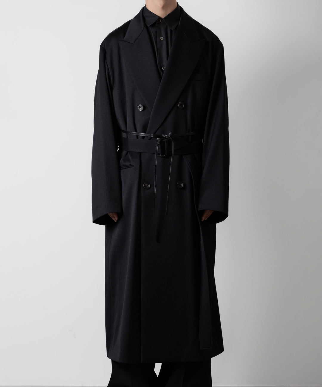 ssstein(シュタイン)のW/SI SATIN PEAK LAPEL LONG COAT - BLACKの公式通販サイトsession福岡セレクトショップ