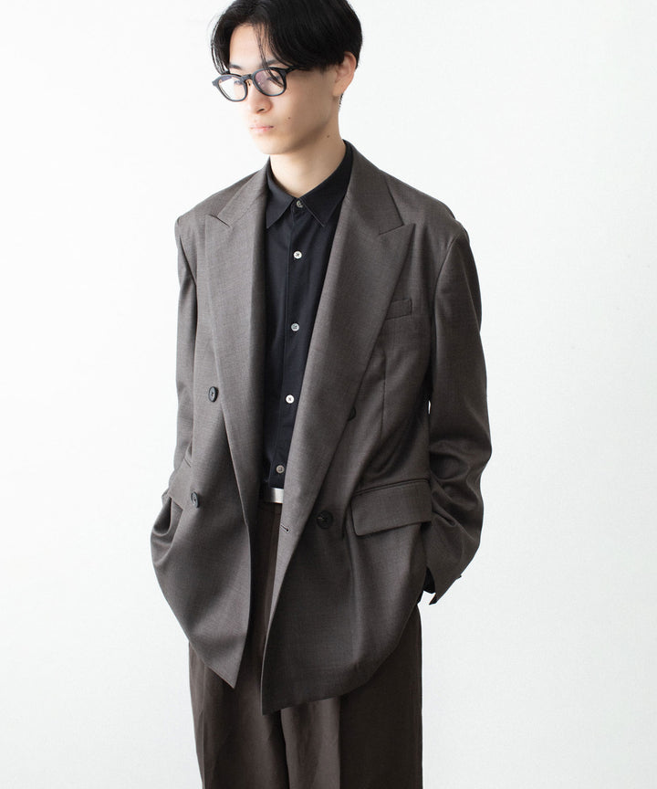 ssstein(シュタイン)のEXTRA FINE WOOL DOUBLE BREASTED BLAZER - BROWN GREYの公式通販サイトsession福岡セレクトショップ