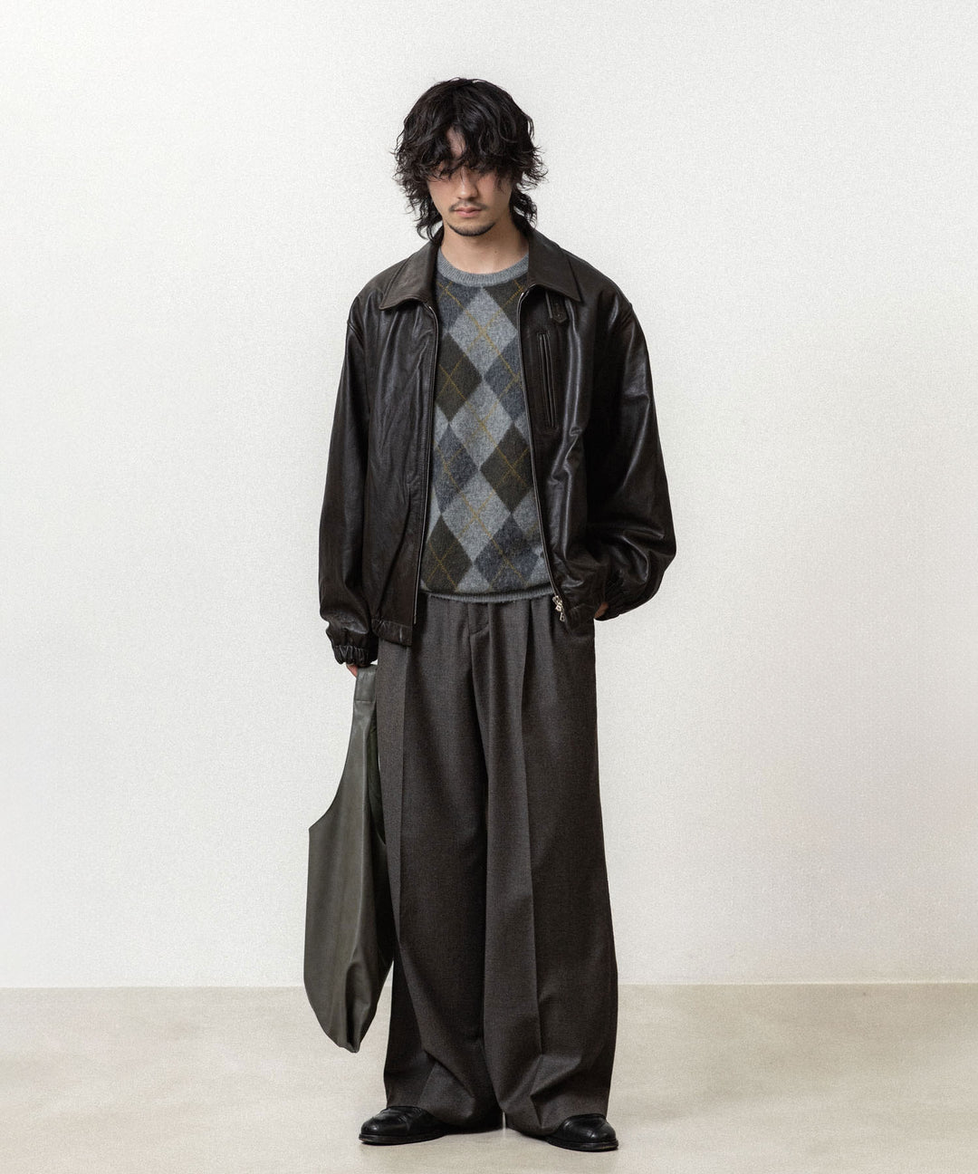 ssstein(シュタイン)のFINE WOOL ARGYLE KNIT CREW NECK LS - LIGHT GREY MULTIの公式通販サイトsession福岡セレクトショップ