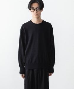 ssstein / シュタイン】ORGANIC COTTON KNIT CREW NECK LS - BLACK