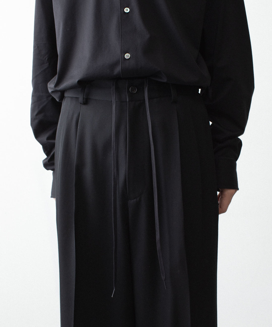 ssstein(シュタイン)のEASY LONG WIDE TROUSERS (2/90 WOOL GABARDINE) - BLACKの公式通販サイトsession福岡セレクトショップ