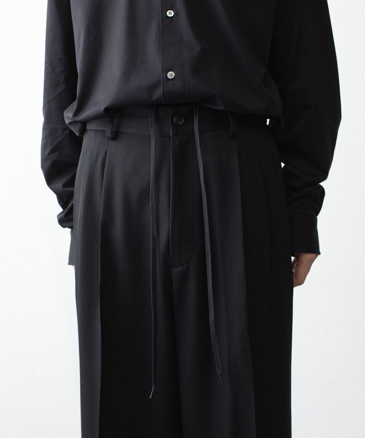 ssstein(シュタイン)のEASY LONG WIDE TROUSERS (2/90 WOOL GABARDINE) - BLACKの公式通販サイトsession福岡セレクトショップ