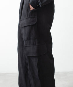 ssstein / シュタイン】VIS/LI/RA TWILL CARGO TROUSERS - BLACK
