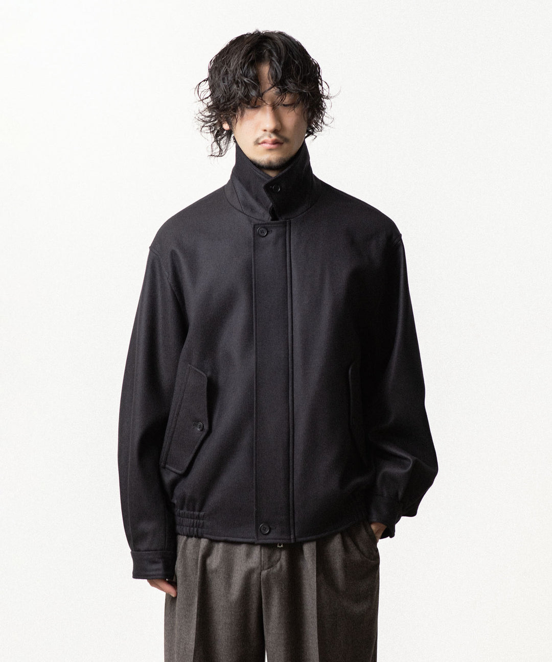 ssstein(シュタイン)のWOOL MELTON HARRINGTON JACKET - DARK CHARCOALの公式通販サイトsession福岡セレクトショップ